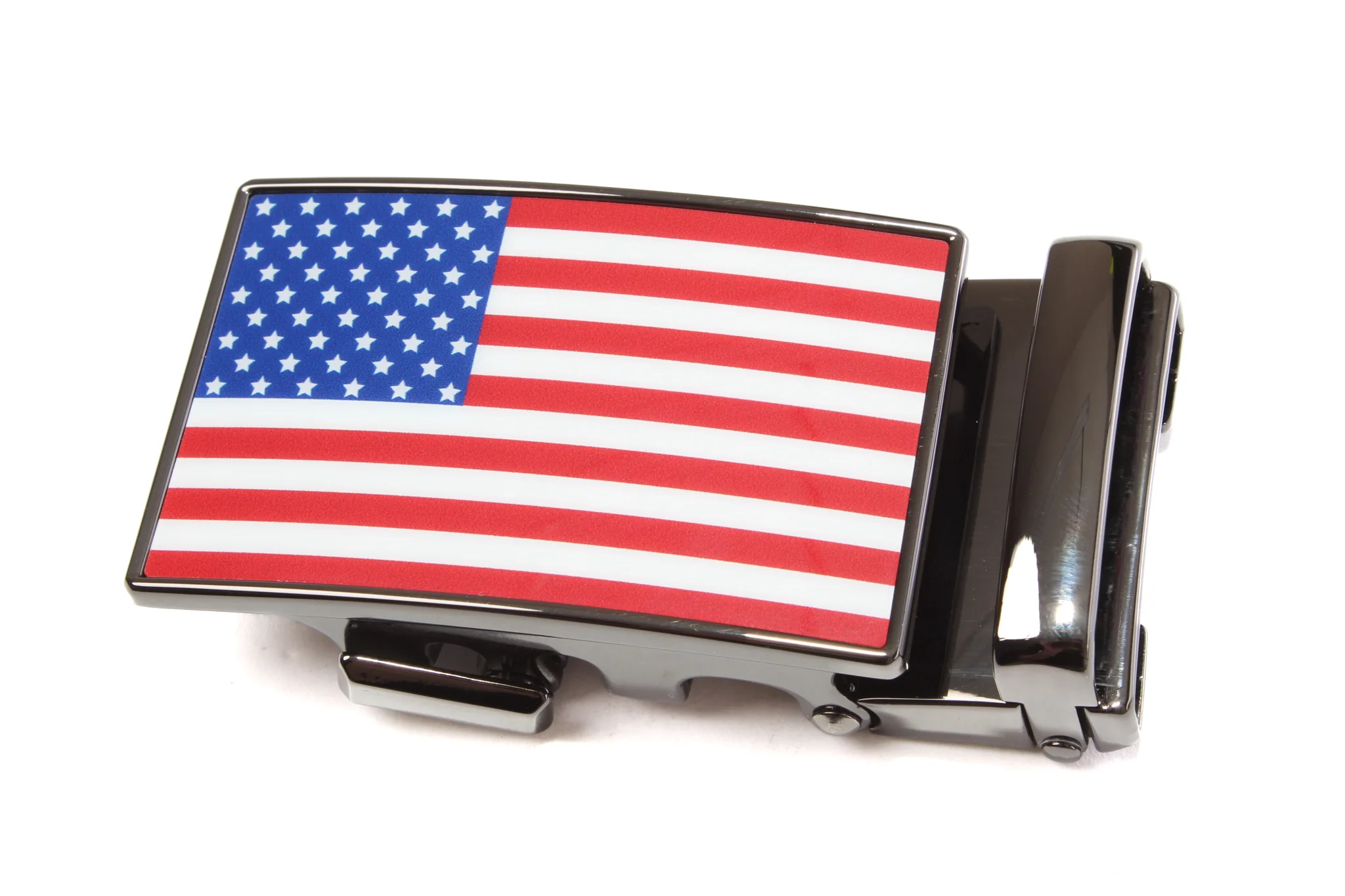1.5" USA Flag Buckle - Full Color - in Smoked Gunmetal - Image 3
