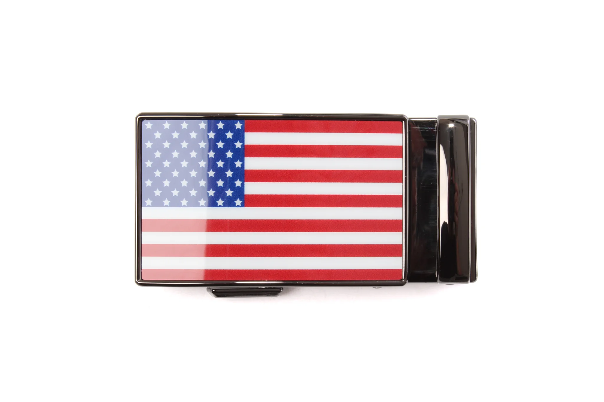 1.5" USA Flag Buckle - Full Color - in Smoked Gunmetal - Image 5