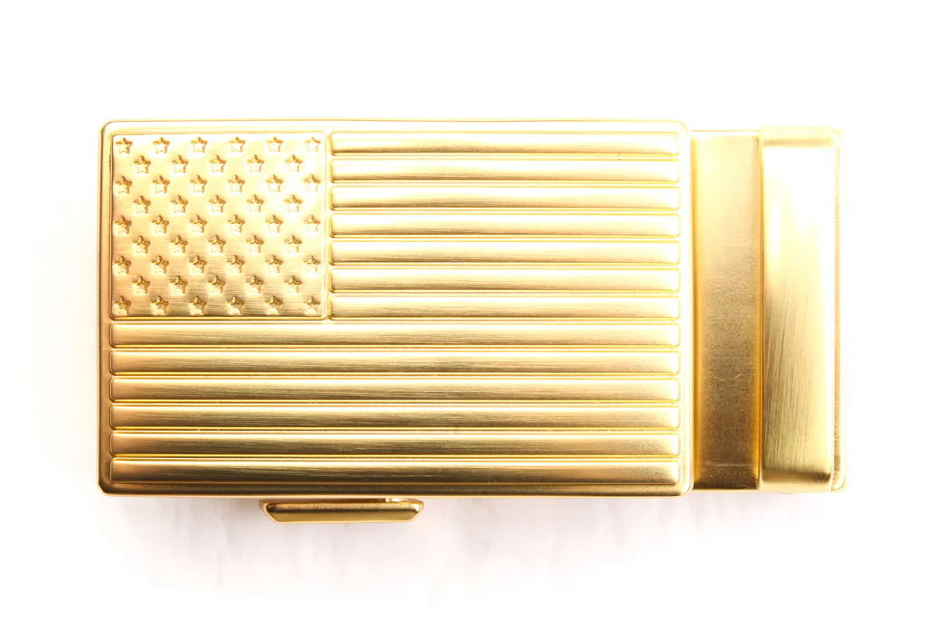 1.5" USA Flag Buckle in Gold - Image 5