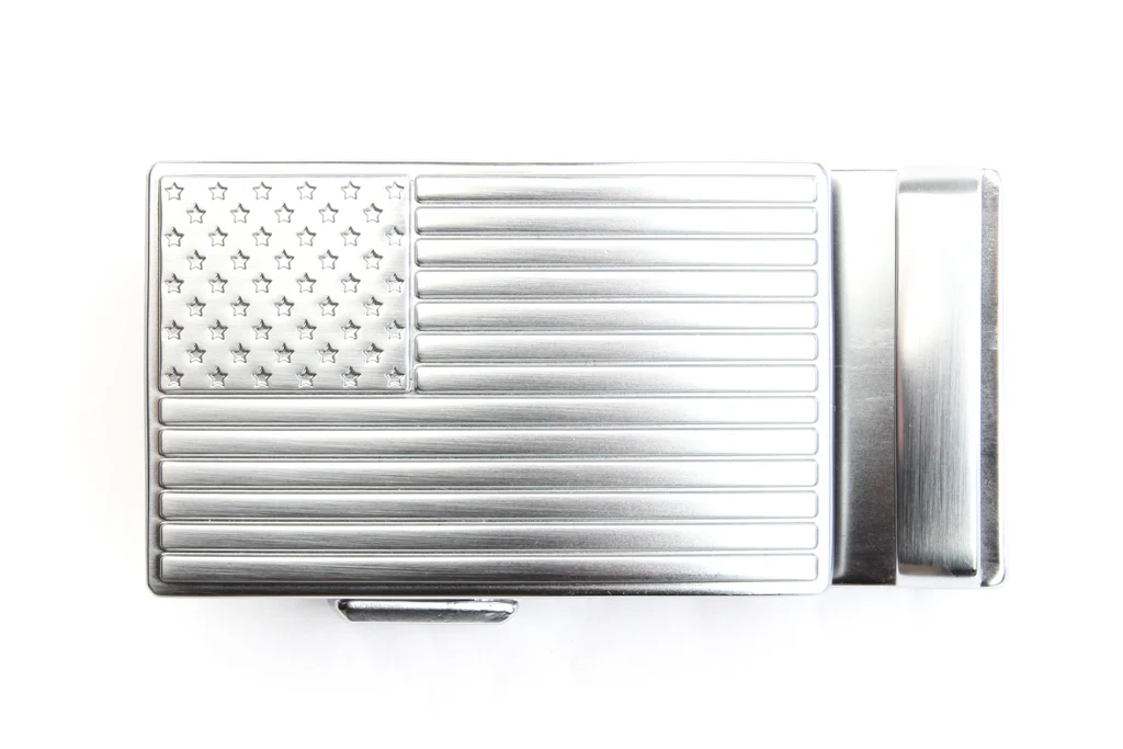 1.5" USA Flag Buckle in Silver - Image 5