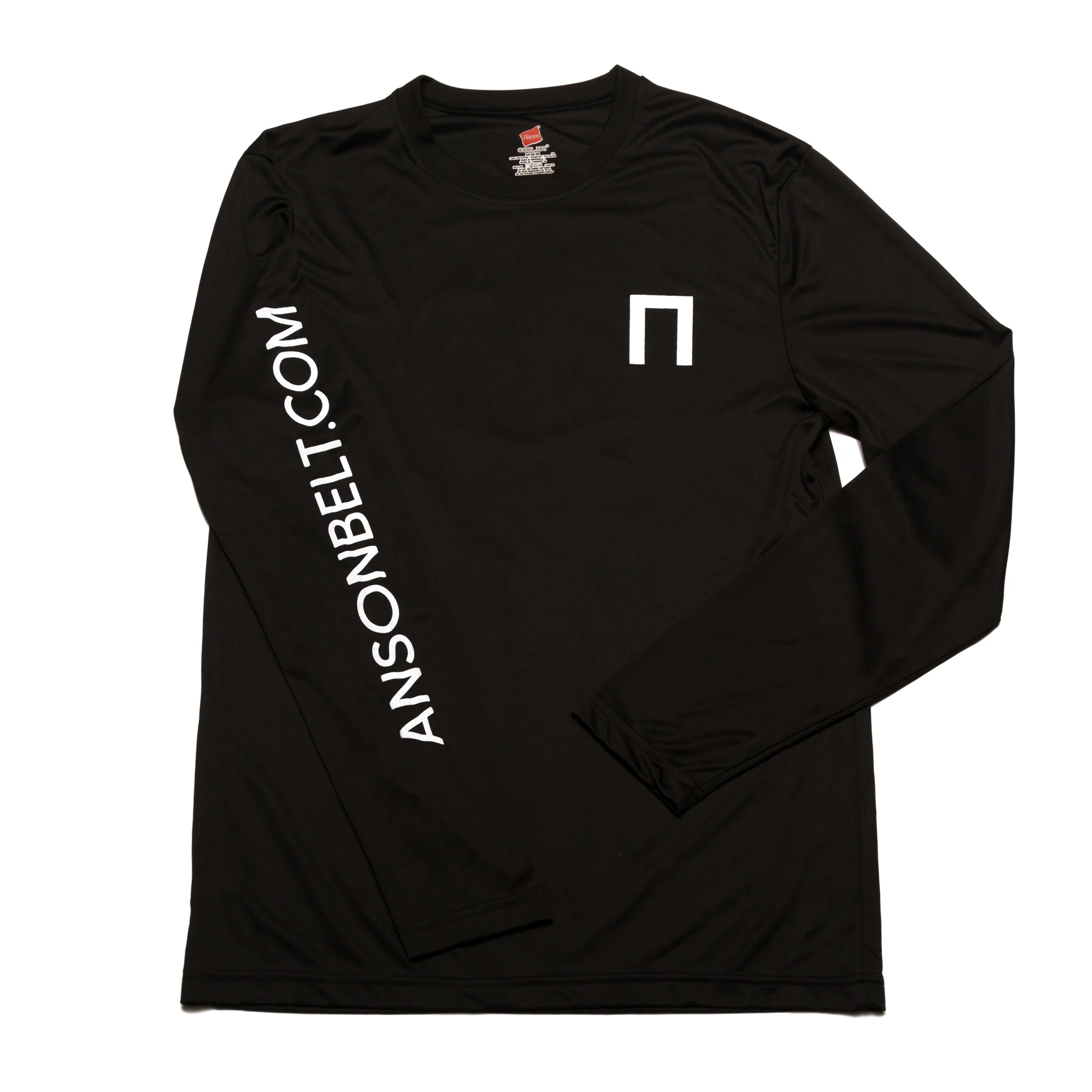 Black Anson Belt Performance Long Sleeve Tee w/ Hanes Sport™ Men's FreshIQ™ Cool DRI® technology - Image 3