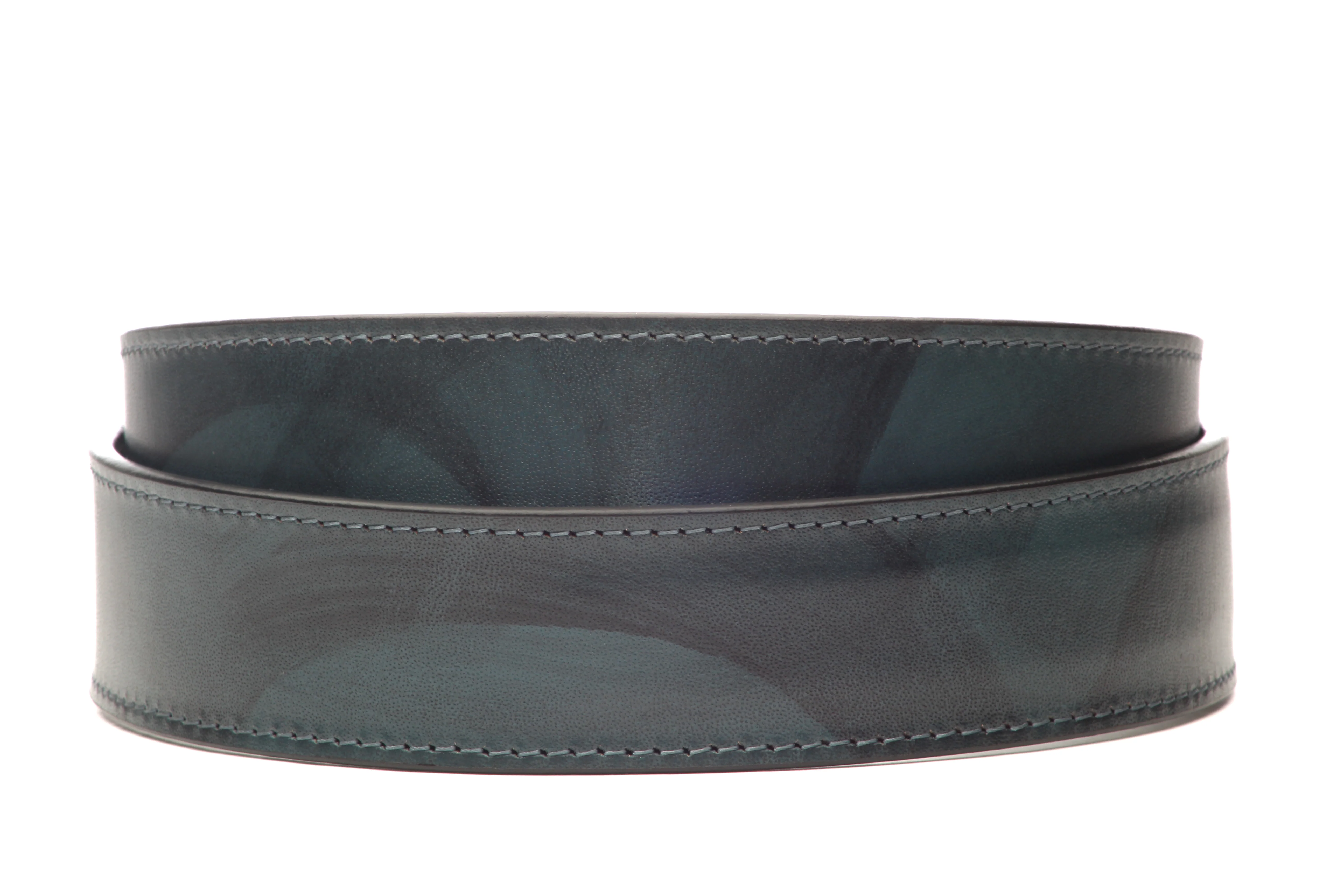 Blackened Blue Marbled Buffalo Leather Strap - Image 7